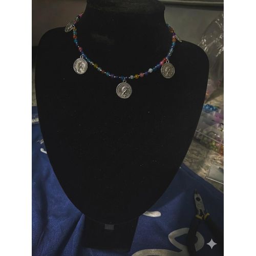 Generic Choker Beads Necklace - Multi - image 2