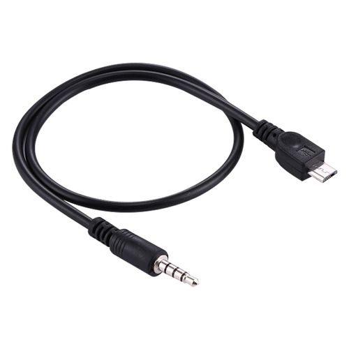 Buy 3.5mm Male To Micro USB Male Audio AUX Cable, Length: About 40cm(Black) in Egypt