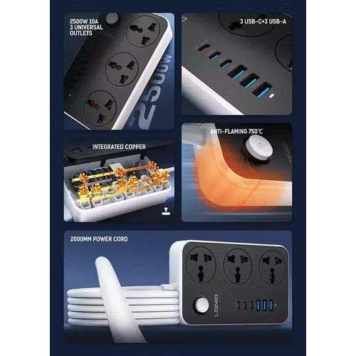 product_image_name-Ldnio-لدنيو SC3604C مشترك عالمي – 3 يو إس بي-إيه + 3 يو إس بي-سي – 2م-3