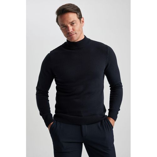 Buy Defacto Man Tricot Slim Fit Mock Turtle Neck Pullover in Egypt