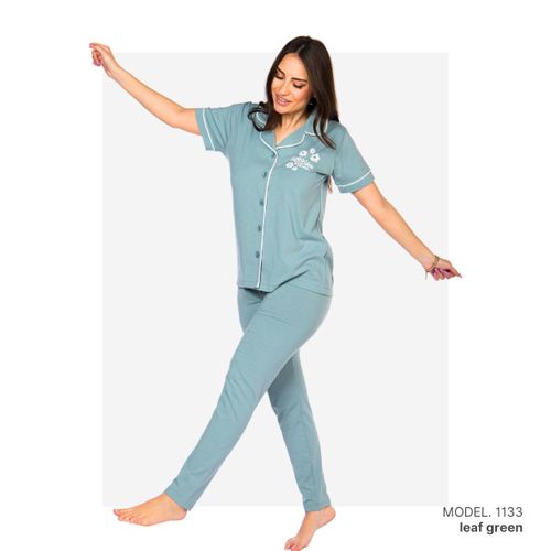 product_image_name-At Home-Women’s home wear Set PL 1133 - Soft Pants and Short-Sleeve Shirt Lilac-2