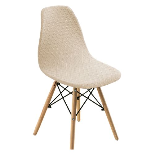 Buy Polyester Fabric Shell Chair Slipcover Banquet Home Dining Chair Beige in Egypt