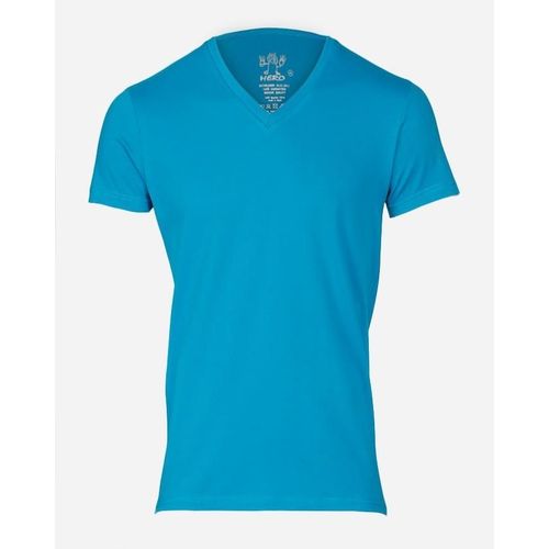 اشتري Generic Hero Dark Turquoise Cotton V Neck T-Shirt For Men في مصر