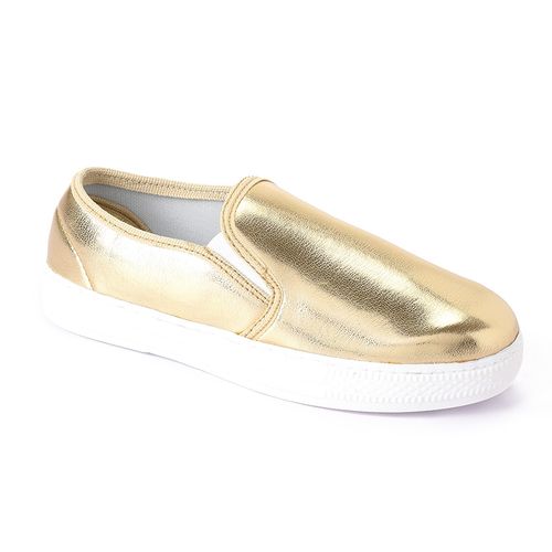 Roadwalker Women Metailic Slip On Shoes - Gold