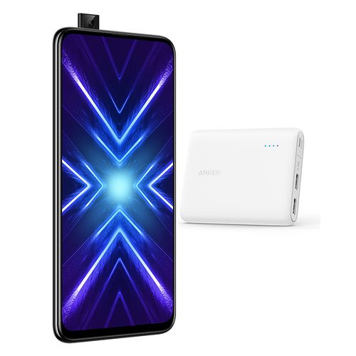 Honor 9X موبايل - 6.59 بوصة - 128 جيجا/ 6 جيجابايت - أسو + باور بانكAnker PowerCore 10400 مللي أمبير