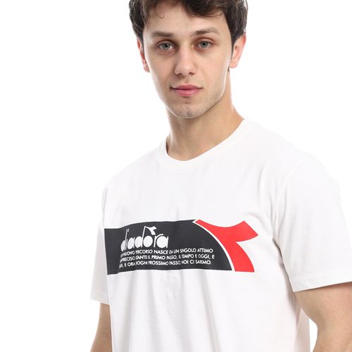 product_image_name-Diadora-تي شيرت قطن مطبوع للرجال من ديادورا - أبيض مائل إلى الصفار-5