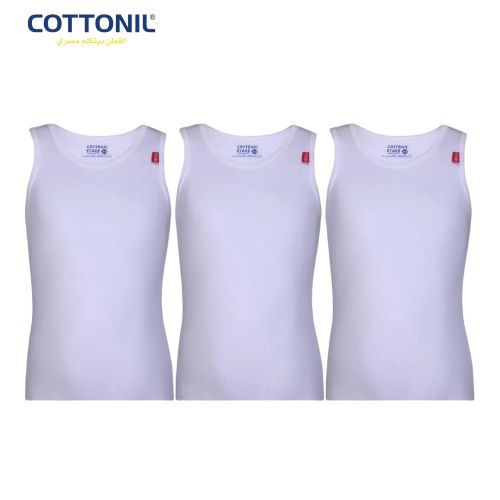 Buy Cottonil Pack Of 3 Cotton Stretch Tank Top For Boys in Egypt