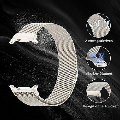 product_image_name-Generic-سوار شبكي مغناطيسي من اكس تيك متوافق مع ساعة سامسونج جالاكسي ووتش 7 الترا 47 ملم، مصنوع من الستانلس ستيل للجنسين، مقاس 15-21.1 سم _ ستارلايت-2