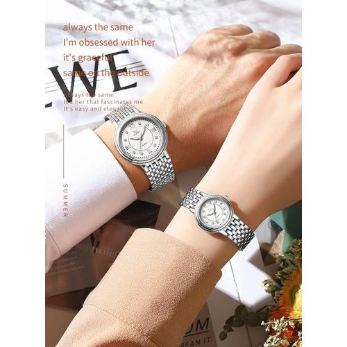Opk 2 pcs fashion couple watches steel band waterproof quartz watch Best Price Online Jumia Egypt