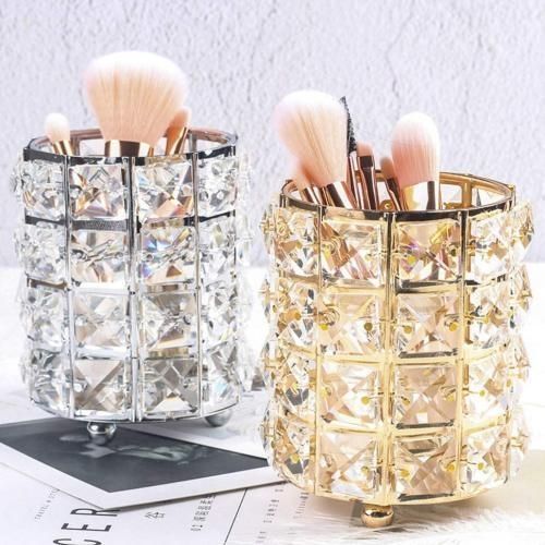 product_image_name-Generic-حامل فرش المكياج الدوار المصنوع من الكريستال - ذهبي-4