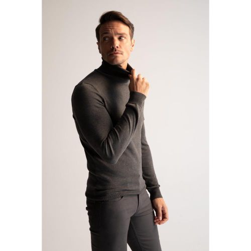 Defacto Regular Fit Turtleneck Pullover - Anthra