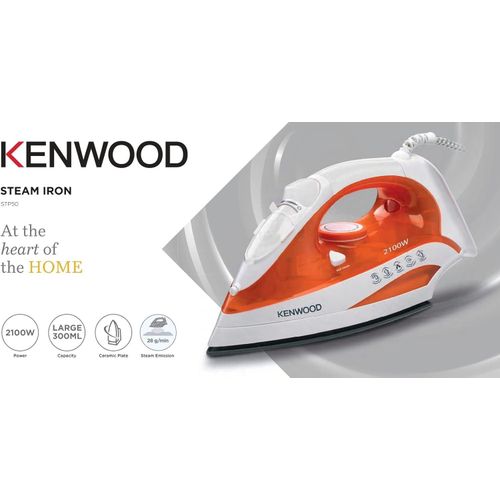 product_image_name-Kenwood-STP50 مكواه بخار كينوود 2100 وات قاعدة سيراميك خاصيه التنظيف الذاتي 300 مل  ابيض برتقاليي-4