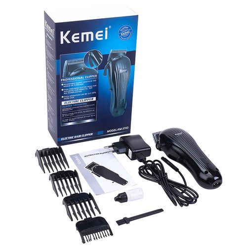 Kemei KM-3703 Charging Electric Hair Clipper - Black