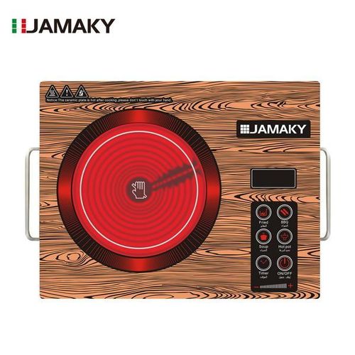 product_image_name-Jamaky-طباخ كهربائي رقمي احترافي بالأشعة تحت الحمراء، 2800 واط، قابل لتعديل الطاقة من 200 إلى 2800 واط مع 6 أزرار تعمل باللمس ومؤقت حتى 3 ساعات - JMK 7005-1