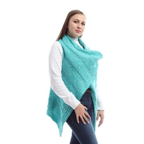 Sidra Women Knitted Sleevless Vest - Aqua