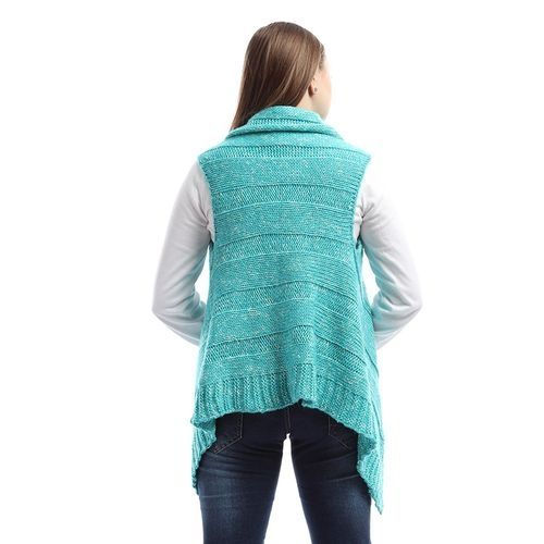 Sidra Women Knitted Sleevless Vest - Aqua