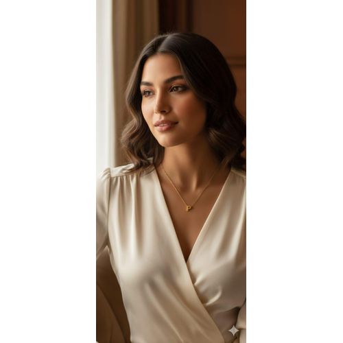 product_image_name-Generic-سلسلة من الاستانلس ستيل مطلية بذهب عيار 18 مع حرف P-2