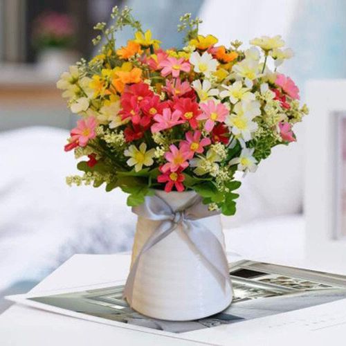 6pcs Plastic Artificial Daisy Flowers, Suitable For Living Room