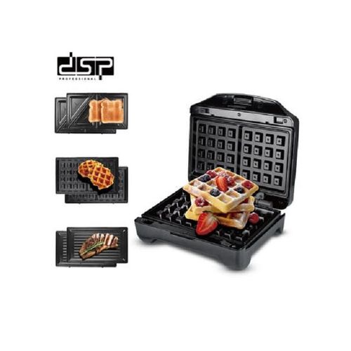 اشتري Dsp 3 IN 1 Multifunctional SANDWICH MAKER(Grill ,Toast, Waffle) - (kc1158) في مصر