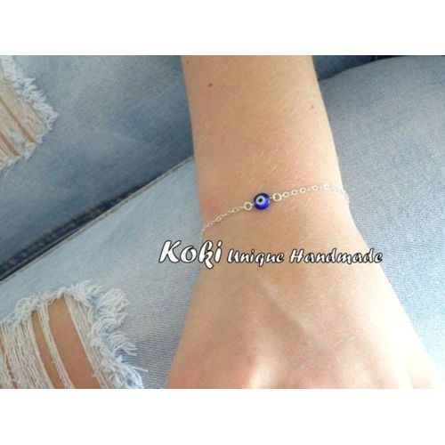 Buy Koki Unique Handmade Silver Chain With Evil Eye Bracelet in Egypt