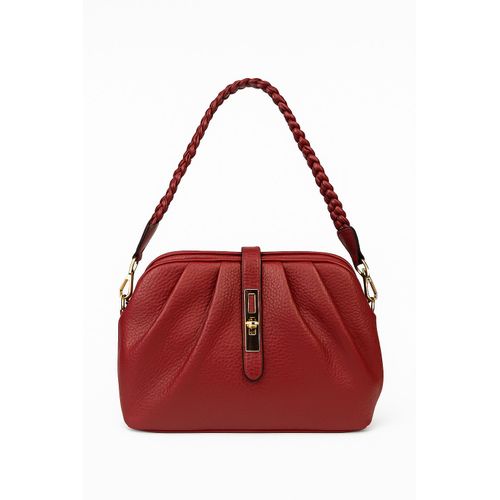 product_image_name-Generic-حقيبة يد أنيقة من الجلد باللون العنابي بمقبض مضفر-1