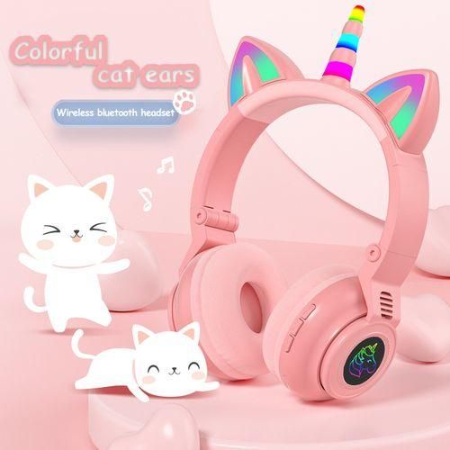 Generic Cute Unicorn Wireless Headphones With Micrphones Control RGB Light Child Girls Music Stereo Mobile Phone Headset Gift Best Price Online Jumia Egypt
