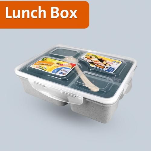 اشتري Lunch Box With 4 Compartment And Spoon - 1 Pcs في مصر