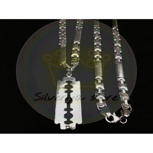 product_image_name-Generic-سلسله فضه ايطالي 925 يورو بلاطة مع شفره (موس)  - احدث موضه-2