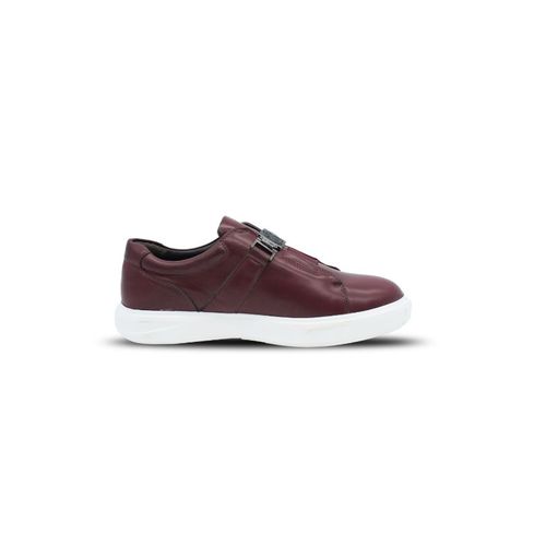 Generic Soft Leather With Velcro Casual Sneakers - Burgundy