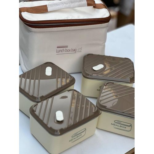 product_image_name-Generic-مدفئ الغداء، صندوق غداء معزول قابل للتكديس، حاويات غداء حرارية للطعام الساخن للأطفال والبالغين، صندوق غداء حراري من الستانلس ستيل مفرغ للمدرسة والمكتب، بيج-2