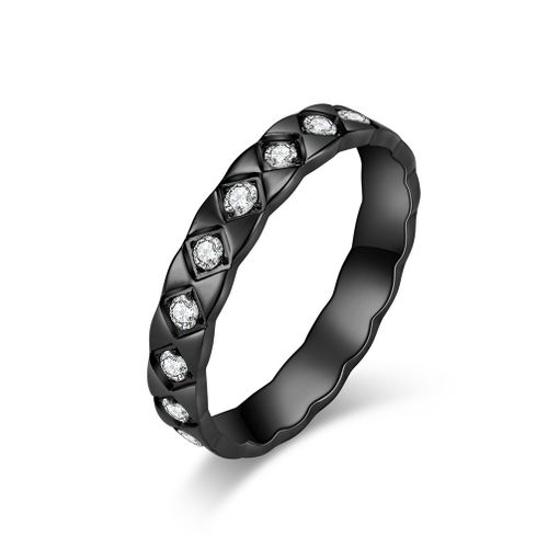 Fashion Black 4mm Stainless Steel Stackable CZ Eternity Ring Wedding Band For Women Men Size 5 11 WJ Best Price Online Jumia Egypt