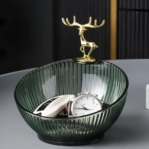 product_image_name-Generic-منظم مجوهرات على شكل غزال مع ضوء وصينية وجبات خفيفة أكريليك شفاف لتخزين ملحقات طاولة المكياج للفتيات، هدية لتزيين غرفة نوم النساء-4