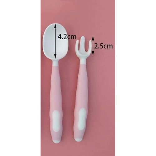 product_image_name-Generic-مجموعة من شوكة وملعقة سيليكون مرنة، قابلة للانحناء بحافة ناعمة-لون وردي --من متجر رنا-2