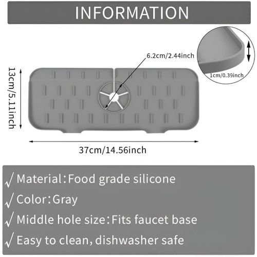 product_image_name-Generic-Sink Pad - Quick Dry Rubber Pad: innovative design helps drain water quickly, making it an excellent pick for keeping surfaces dry and clean. (2 Pack)-8