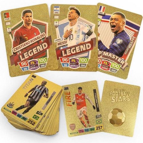 product_image_name-Generic-World Football Soccer Star Gold Cards, Soccer,Football Trading Card, Soccer 2024 World Cup Football Star Card, UEFA Champions League Football Fans And Collectors 25 Psc Gold-3