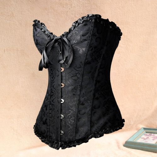 Women Lace Overbust Corset Body Shaper Corselet Strapless Bustier Top  Shapewear