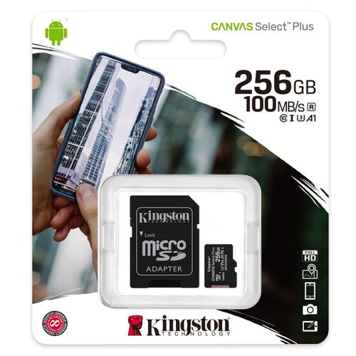 Buy Kingston 256GB Class10 Canvas Select Plus MicroSD Card With SD Adapter - SDCS2/256GB in Egypt