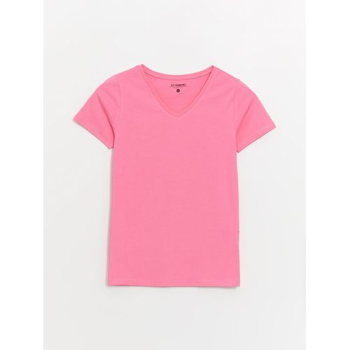 product_image_name-LC Waikiki-V Neck Straight Short Sleeve Women T-Shirt-3
