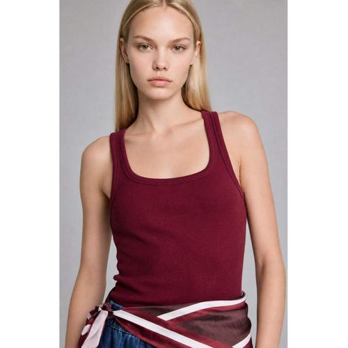 Defacto Slim Fit Basic Round Neck Ribbed Top