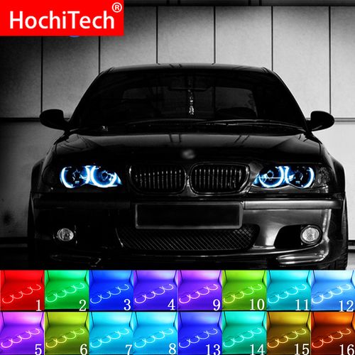 تسوق for BMW 3 Series E46 Sedan Facelift 2001-05 Accessories Headlight  Multi-color LED Angel Eyes Halo اونلاين