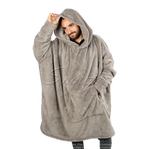 اشتري Snooze Snooze, Over-sized Wearable Blanket With Hodi, Gray في مصر
