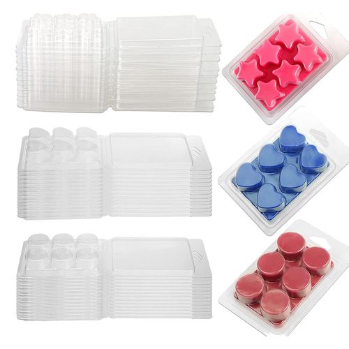 DGQ Wax Melt Molds - 50 Packs Clear Empty Plastic Wax Melt