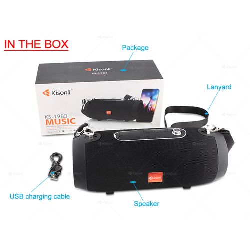 product_image_name-Kisonli-صب Kisonli Portable Stereo Music Speaker KS-1983 With FM Mode, High Battery Capacity 1200mA-3