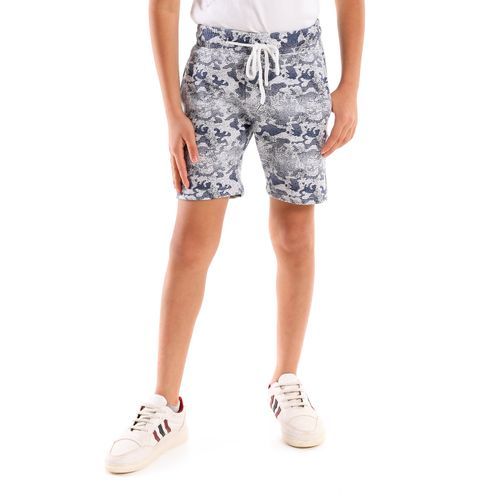 Buy Andora Self Pattern Cotton Boys Short - White & Navy Blue in Egypt