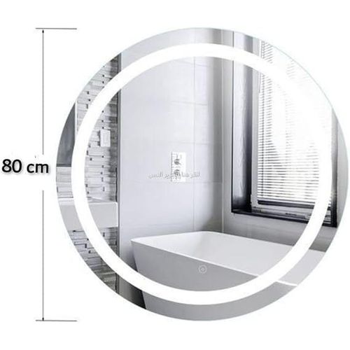 product_image_name-General-Circular Mirror with Backlight - Blue Color - 80 cm-2