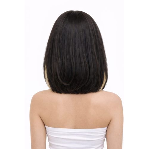 product_image_name-Generic-شعر مستعار قصير باللون البني بخصلتين هايلات باللون الاشقر -3