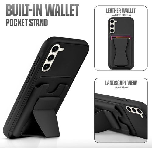 product_image_name-Generic- حافظة جلد بتصميم محفظة متوافقة مع هونر X9c سمارت، غطاء خلفي من الجلد مع اطار من البولي يوريثين الحراري، حافظة جوال واقية مضادة للصدمات مع حامل بطاقات (اسود)-2