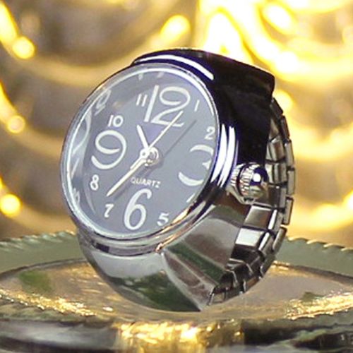 product_image_name-Generic-2PCS L04 Dial Quartz Analog Watch الإبداعية الصلب كول مطاطا الكوارتز البنصر ساعة للرجال / النساء -1