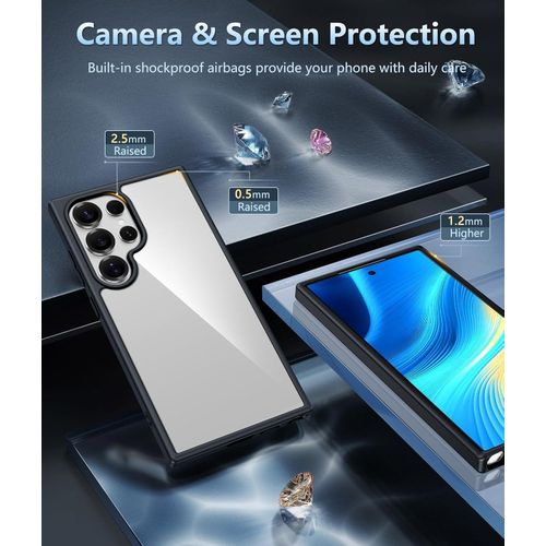 product_image_name-Generic-جراب اف ان تي كيس لموبايل سامسونج جالاكسي S25 - الترا: جراب حماية خلفي يحمي من السقوط من الدرجة العسكرية مضاد للاصفرار، جراب حماية شفاف ومتين ومضاد للصدمات (أسود)-4