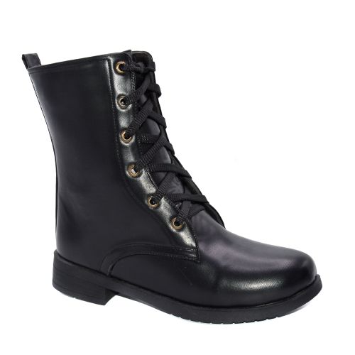 Buy Shoozy Leather Lace Up Boot - Black in Egypt